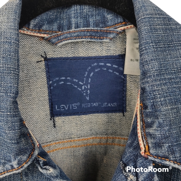 Levi's Slim Trucker Denim Jacket Women's Medium Red Tab PRICE FIRM - Picture 7 of 9
